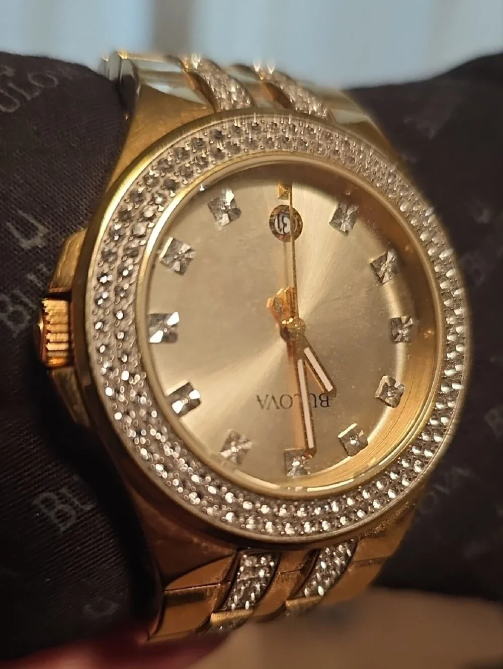 Bulova Men's Gold-Tone Crystal Accent Watch